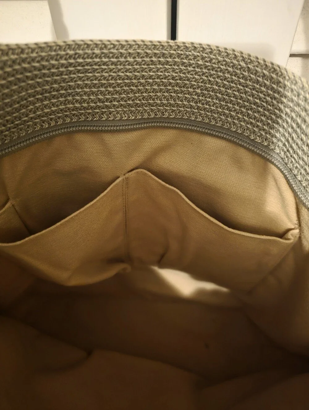 Talbots Woven Tote in Light Beige, Sage Green, Cream -Like New!!